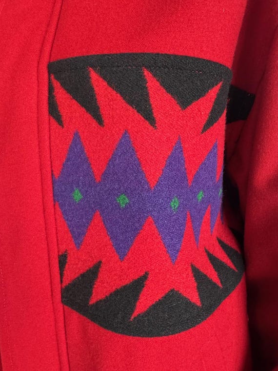 Pendleton High Grade Westernwear Red Wool Zip Up … - image 6