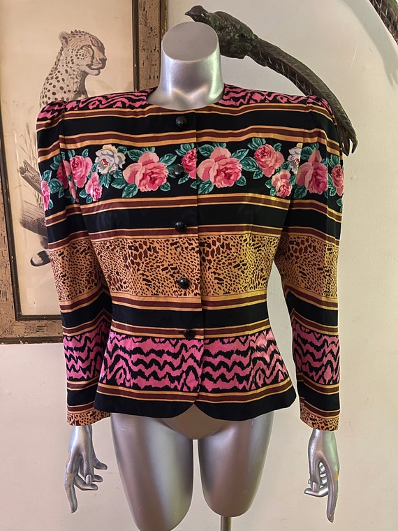 Statement Mixed Print Fitted jacket by Rickie Fre… - image 2