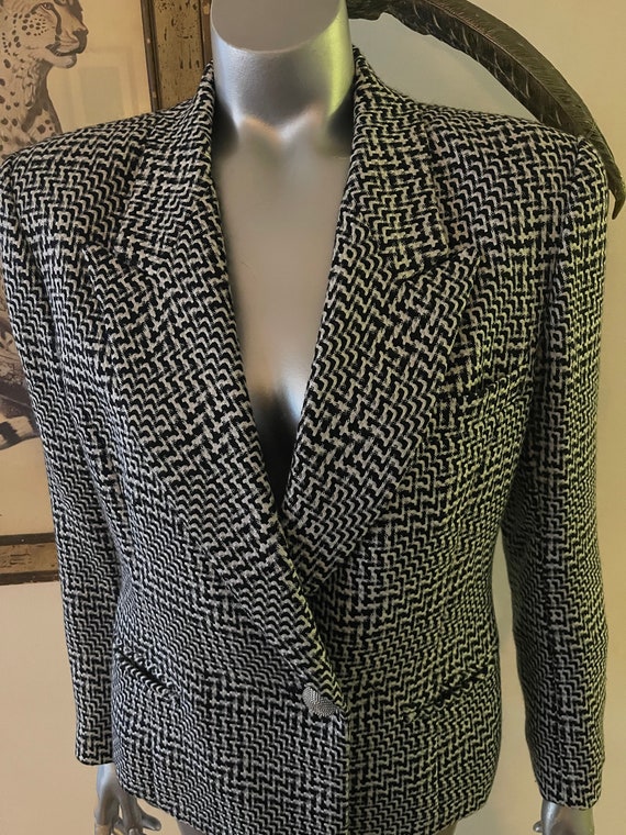 Black and White 90s Geo Statement Jacket - image 2