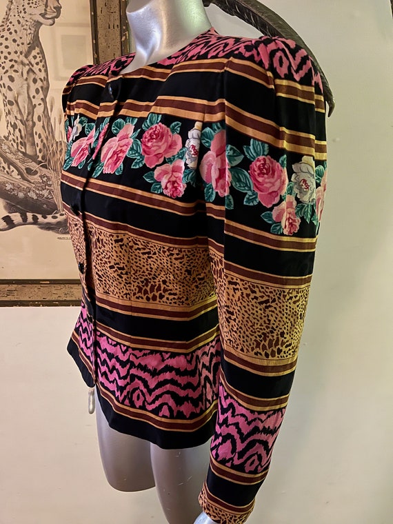 Statement Mixed Print Fitted jacket by Rickie Fre… - image 3