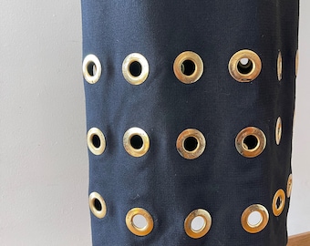 1960s Pierre Cardin Space Age Mod Blue Mohair and Black Vinyl Mini Skirt