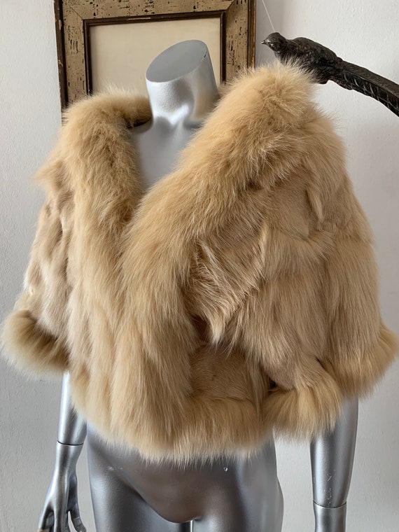 Cropped Fox Fur Shrug Jacket