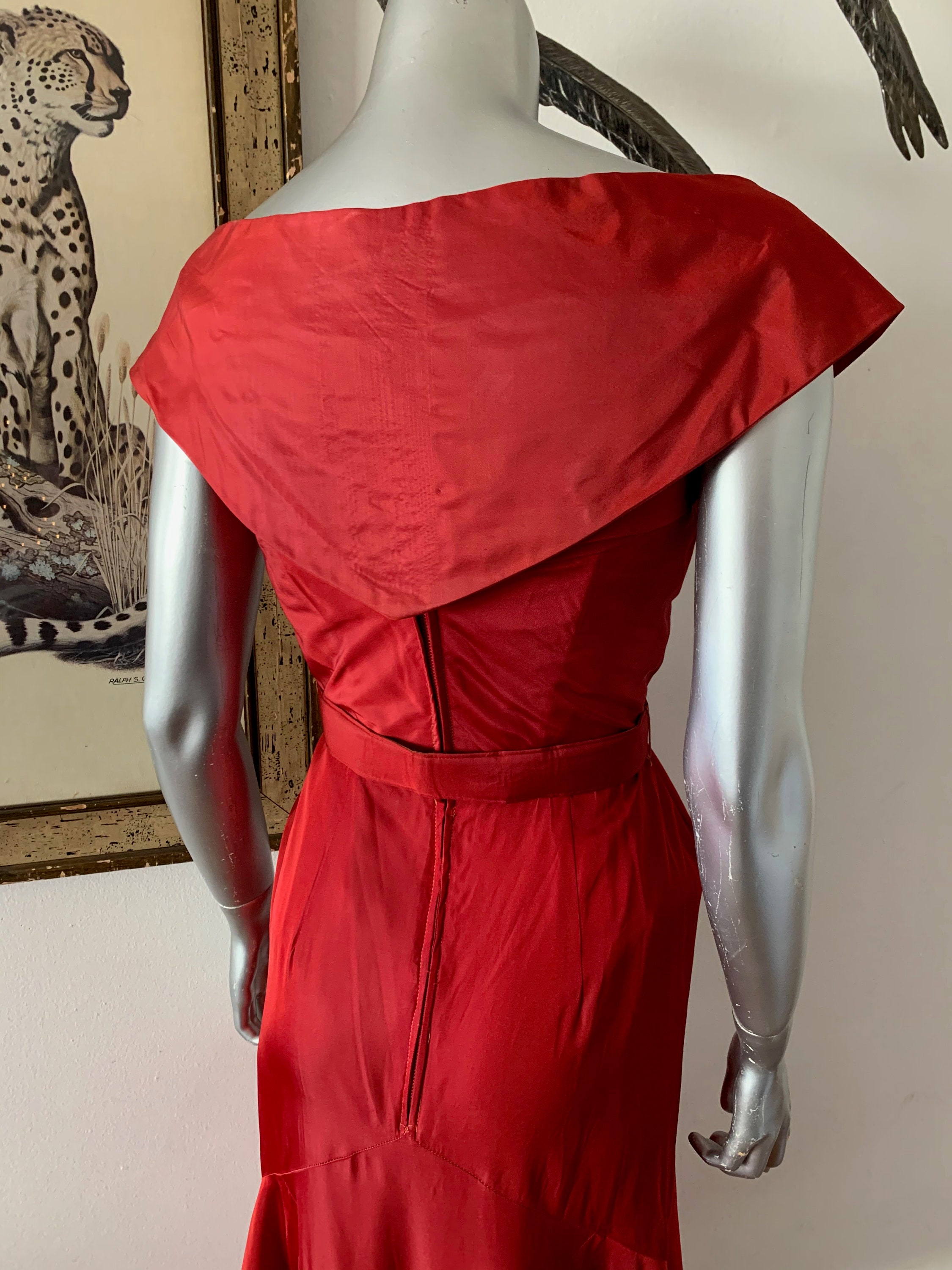 Gorgeous 1950s Off Shoulder Red Party Gown | Etsy