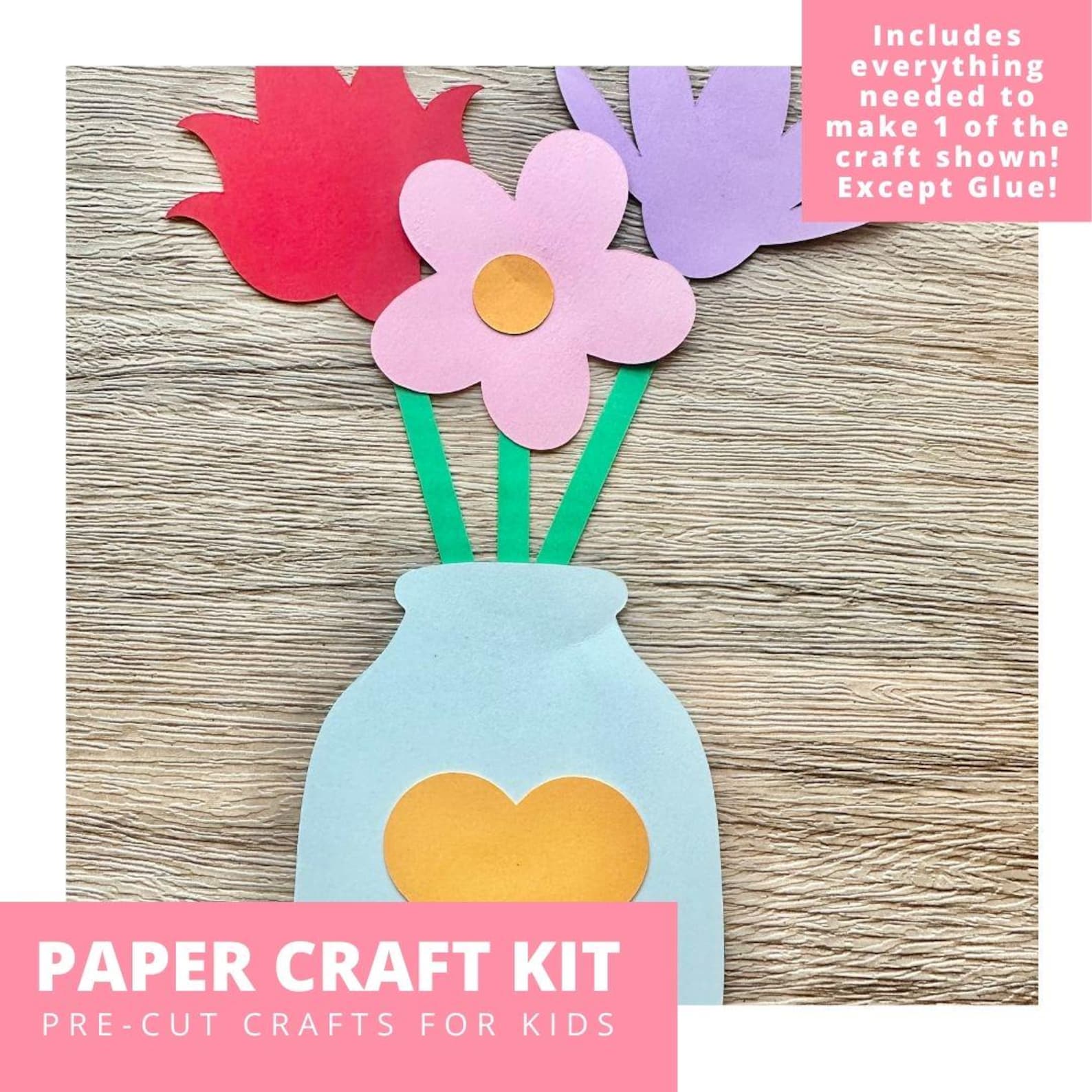 Vase of Flowers Paper Craft Kit, Flower Arts & Crafts Kit for Kids ...