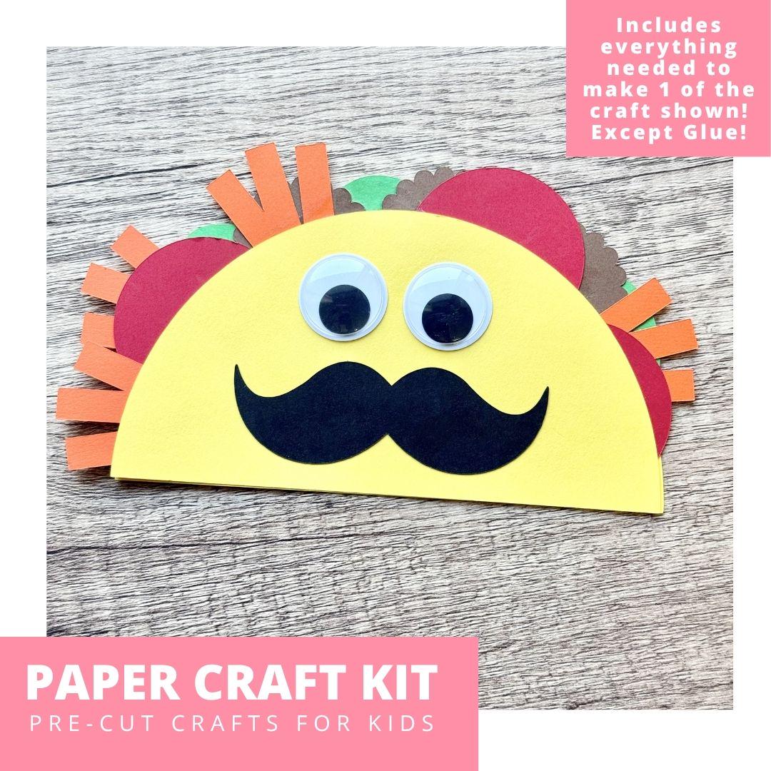 33 Awesome Food Crafts for Kids To Keep Them Entertained 16 Taco Guy Paper Craft Kit, Taco Party Arts And Crafts Kit For Kids,…
