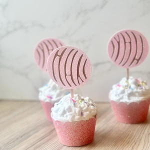Glitter Concha Cupcake Toppers, Pan Dulce Party, Mexican Bakery Theme, Fiesta Decor, Sweet Bread Celebration, Brunch Party, Foodie Decor