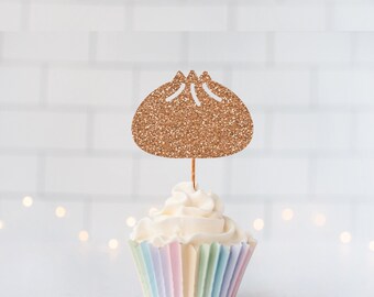 READY TO SHIP Glitter Dumpling Cupcake Toppers, Glitter Cupcake Toppers, Glitter Cake Topper, Glitter Party Decorations, Event Decor