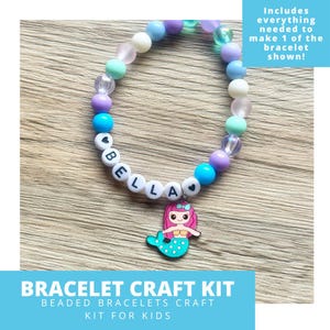 Mermaid Make Your Own Bracelet Craft Kit, Mermaid Bead Craft Kit For Kids, Mermaid Craft Kit, DIY Beaded Bracelet Kit For Kids