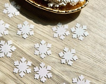 Glitter Snowflake Confetti, Snowflake Table Scatter, Cardstock Confetti, Glitter Confetti