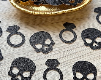 Glitter Bride Or Die Confetti, Halloween Bachelorette Decor, Gothic Table Scatter, Spooky Confetti, Creepy Bride, Spooky Bride, Til Death