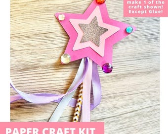 Magic Wand Paper Craft Kit, Princess Arts & Crafts Kit For Kids, Magic Wand Craft Kit, Kids Art Kit, Princess Party Favors, Diy Craft Kit