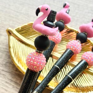 Flamingo Floatie Beaded Pen, Pool Floatie Pen, Cute Stationery Gift, Flamingo Pen, Journaling Gift, Desk Accessory
