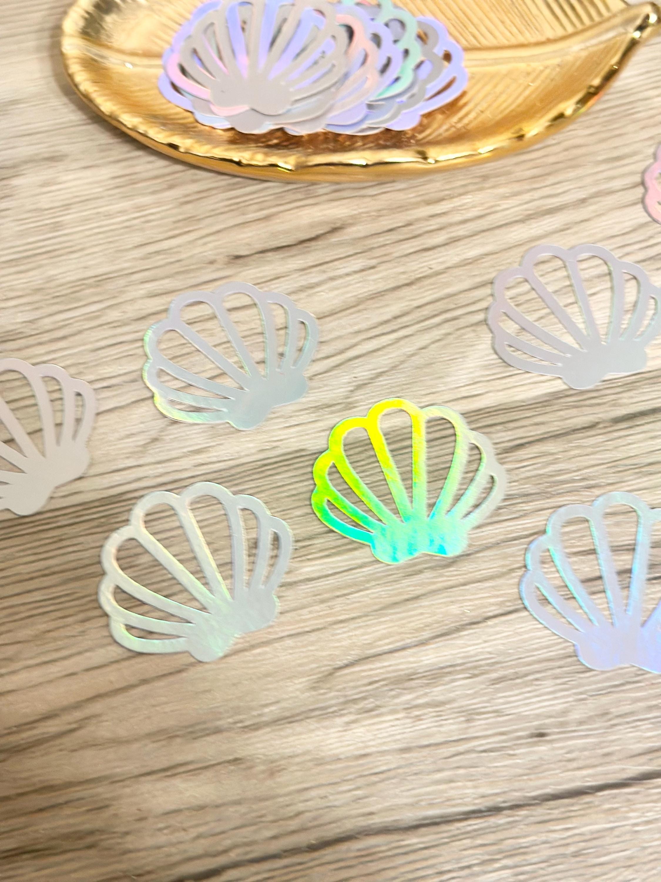Holographic Sea Shell Confetti, Holographic Clam Shell Confetti, Jumbo ...
