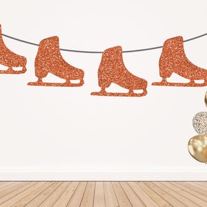 Glitter Ice Skates Party Garland - Ice Skates Banner