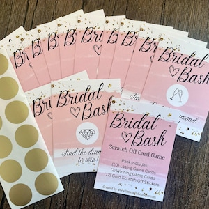 Fête de la mariée, jeu de cartes à gratter, jeu de cartes sur le thème de la douche nuptiale, jeu de cartes sur le thème de l'enterrement de vie de jeune fille
