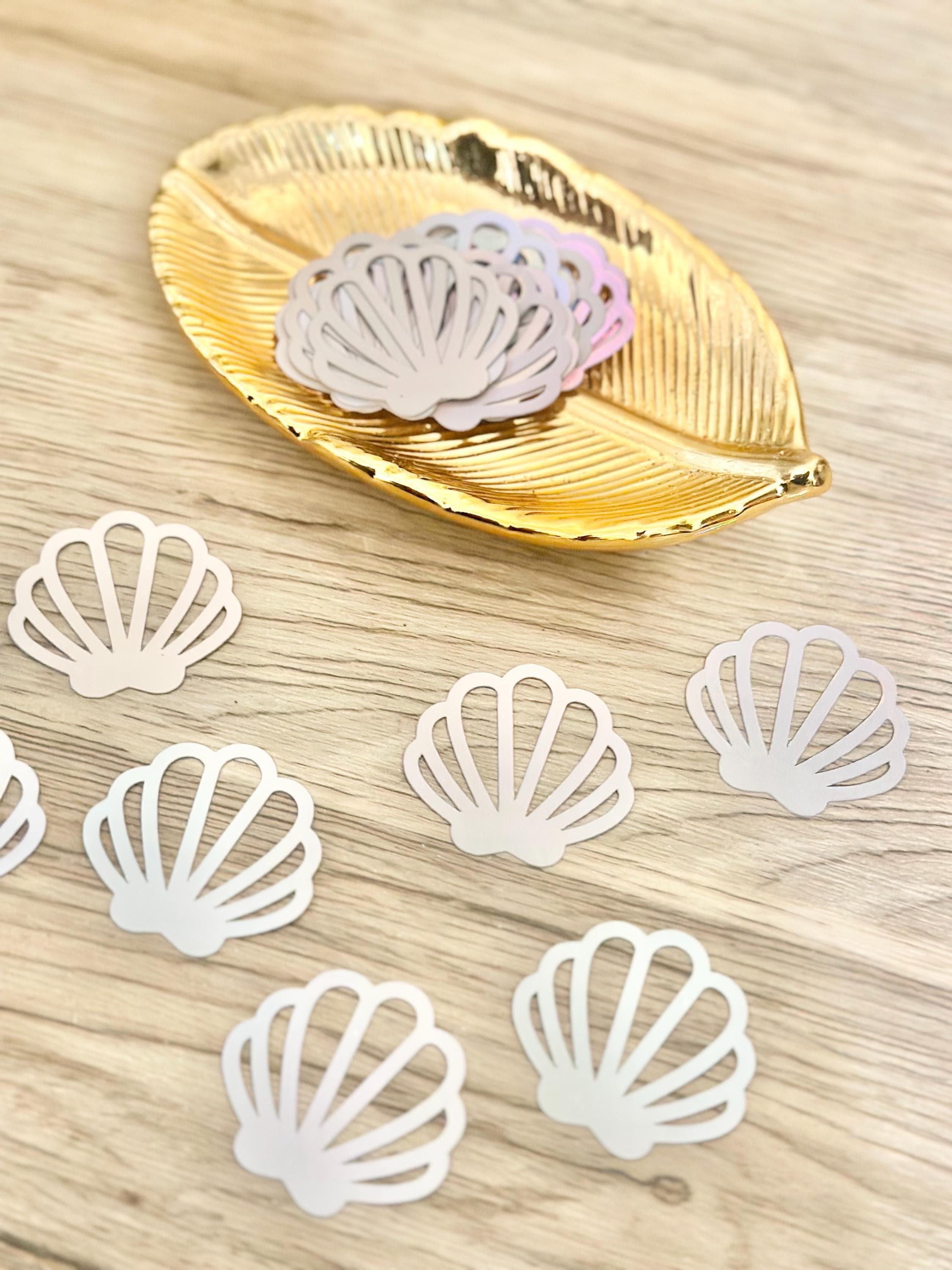 Holographic Sea Shell Confetti, Holographic Clam Shell Confetti, Jumbo ...