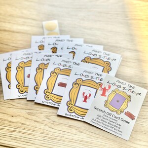Trouvez le homard, jeu de cartes à gratter, jeu de cartes sur le thème du homard