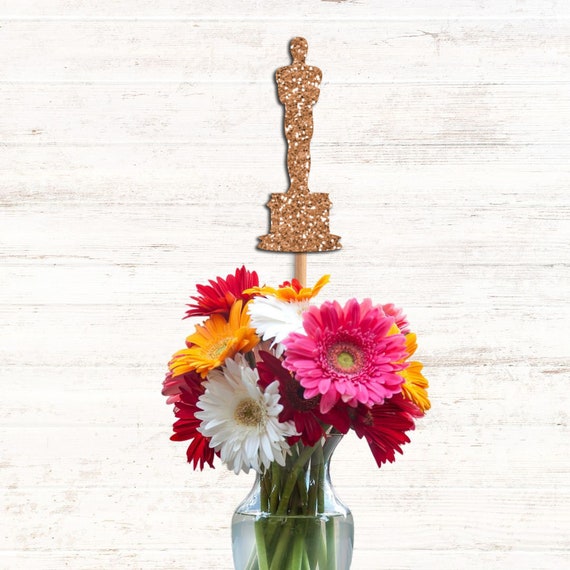 Movie Party Centerpiece Sticks - 16pcs Glitter Table Toppers For Movie Night, Theatre Theme Decor