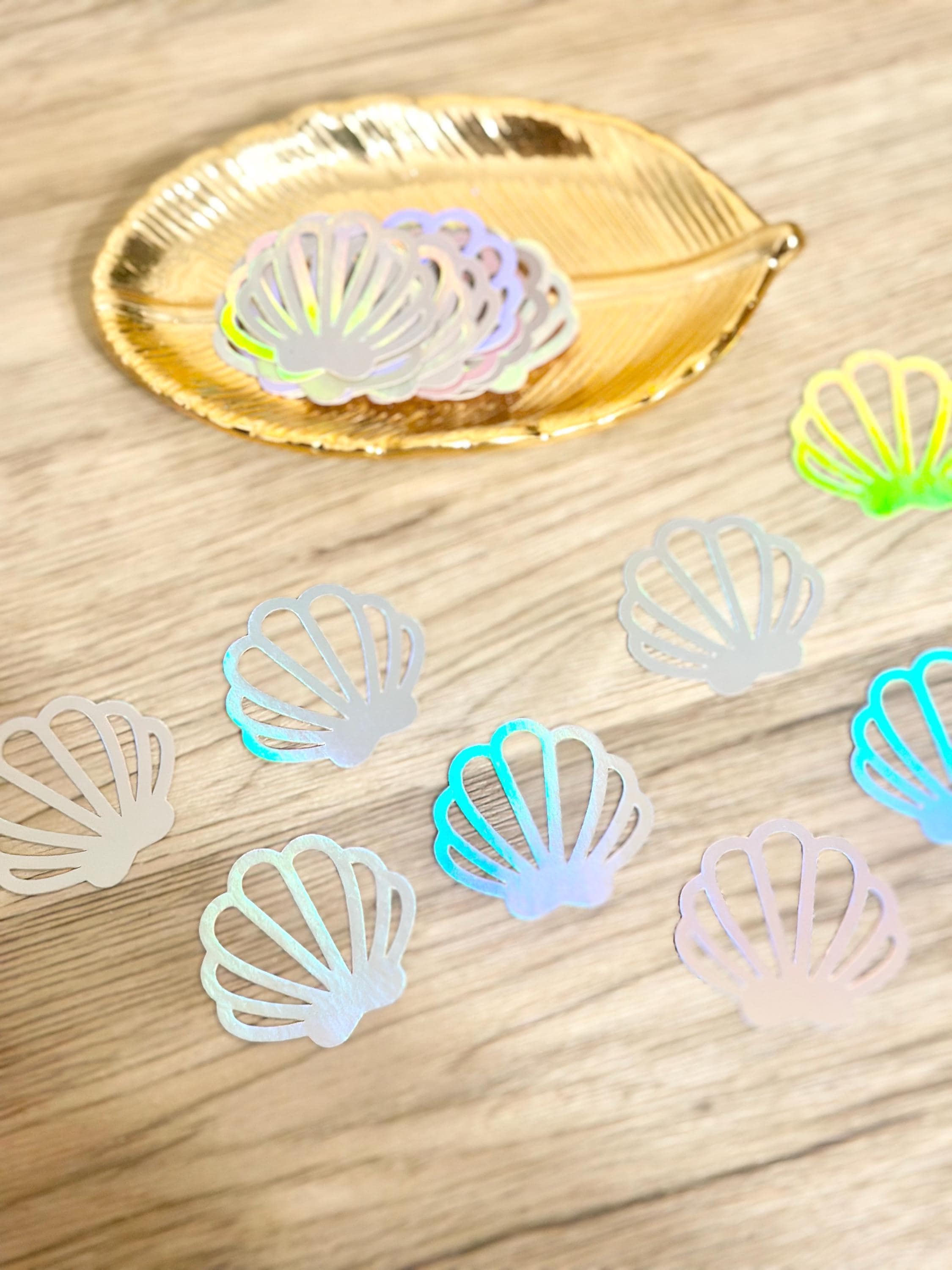 Holographic Sea Shell Confetti, Holographic Clam Shell Confetti, Jumbo ...