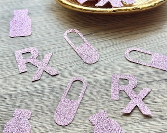 Glitter Medication Confetti, Pharmacy Party, Nurse Graduation, Medical School Decor, Doctor Theme, RX Party, Healthcare Celebration Decor