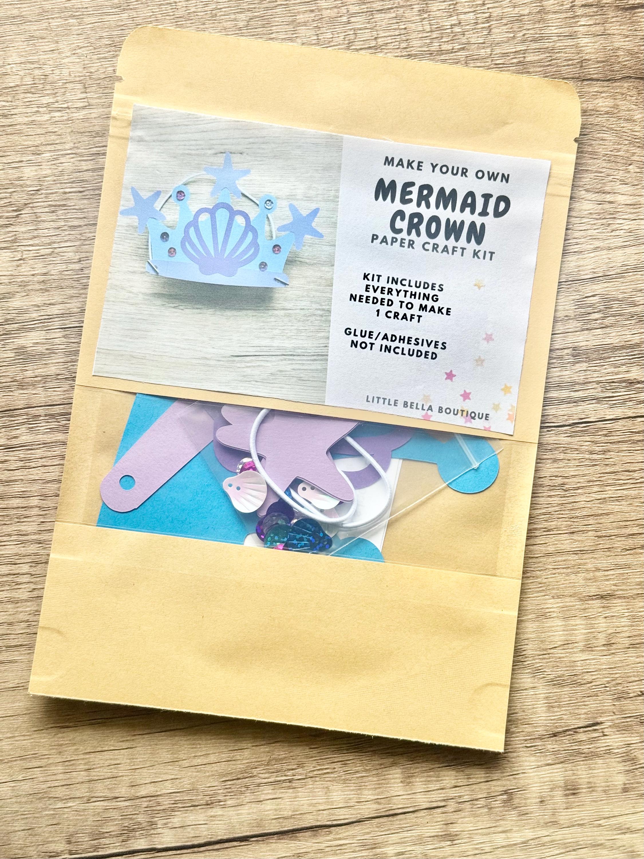 Mermaid Crown Paper Craft Kit, Mermaid Princess Crown Arts & Crafts Kit ...