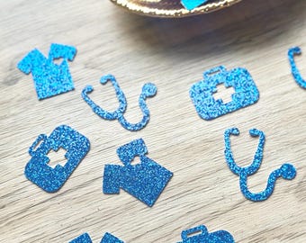 Glitter Doctor Confetti, Medical School Grad, Nurse Party, Healthcare Table Scatter, Doctoral Celebration, Clinic Office, Ph.D Grad, Scrubs