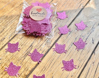 READY TO SHIP Glitter Cat Confetti, Cat Table Scatter, Meow Party, Cat Decor, Kittens, Cat Birthday, Kitty, Kitty Party, Pawty, Pet Party