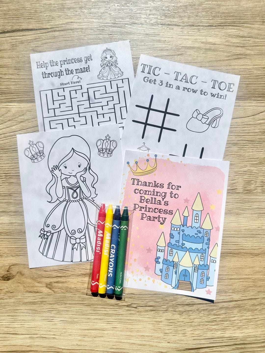 Personalized Princess Coloring Kit Favors, Princess Coloring Book ...