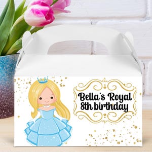 Personalized Princess Goodie Boxes - 2pk, Choose A Princess, Custom Fairytale Princess Goodie Box Labels, Princess Party Favor Boxes, Favors