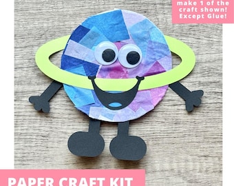 Planet Pal Paper Craft Kit, Outer Space Arts & Crafts Kit For Kids, Kids Craft Kit, Space Party Favors, Pre-Cut Crafts, Diy Craft Kit