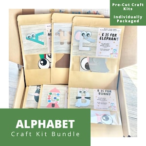 Alphabet Craft Kit Bundle, ABC Kids Craft Kit Bundle, Paper Craft Kits Gift Box, Bundle and Save