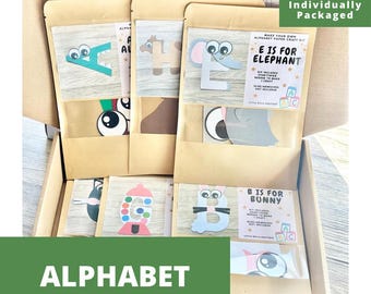 Alphabet Craft Kit Bundle, ABC Kids Craft Kit Bundle, Paper Craft Kits Gift Box, Bundle and Save