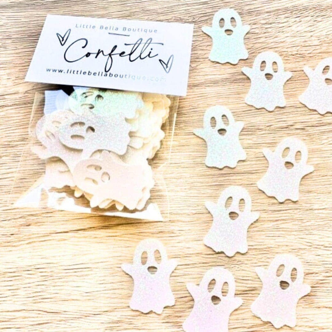 Glitter Ghost Confetti, Ghost Table Scatter, Cardstock Confetti ...