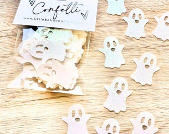 Glitter Ghost Confetti, Ghost Table Scatter, Cardstock Confetti, Glitter Confetti
