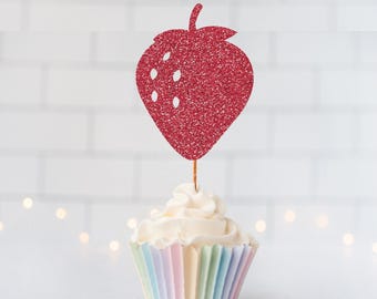 Strawberry Cupcake Toppers, Berry First Birthday Decor, Sweet One Party Cupcake Picks, Strawberry Birthday, Berry Fun, Farmers Market, Fruit