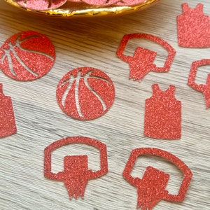 Confettis de basket-ball scintillants, nuage de points de basket-ball, confettis en papier cartonné, confettis scintillants