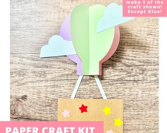 Hot Air Balloon Paper Craft Kit, Hot Air Balloon Arts & Crafts Kit For Kids, Hot Air Balloon Party Favor, Pre-Cut Crafts, Diy Craft Kit