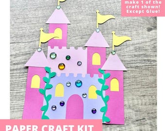 Princess Castle Paper Craft Kit, Princess Castle Arts & Crafts Kit For Kids, Castle Craft Kit,  Princess Party Favors, Pre-Cut Crafts