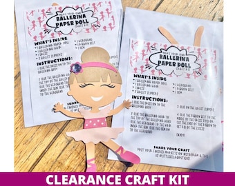 CLEARANCE CRAFTS: Ballerina Paper Doll Paper Craft Kit, Ballerina Arts & Crafts Kit For Kids, Ballerina Craft Kit, Ballerina Party Favor