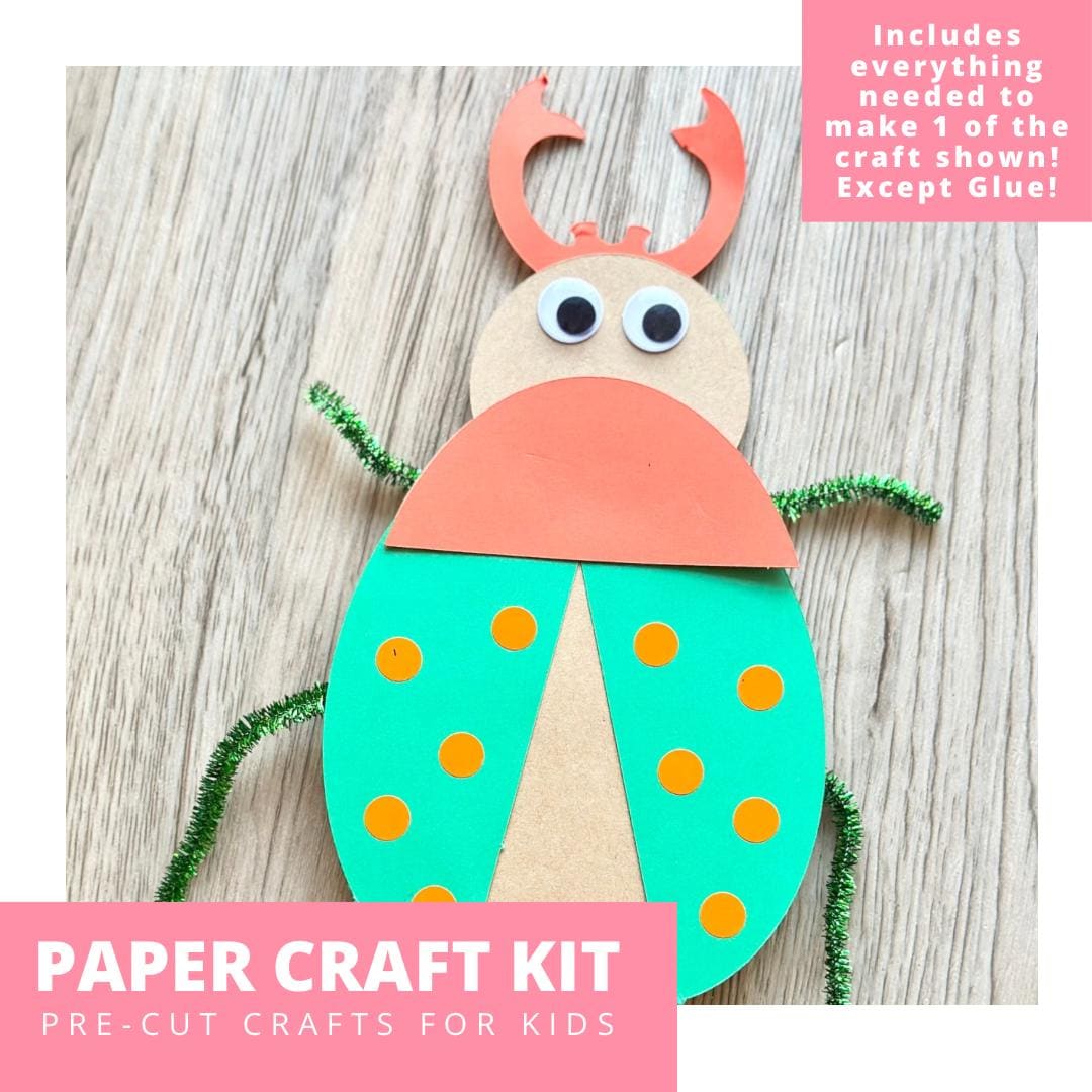 Beetle Paper Craft Kit, Beetle Arts & Crafts Kit for Kids, Bug Craft