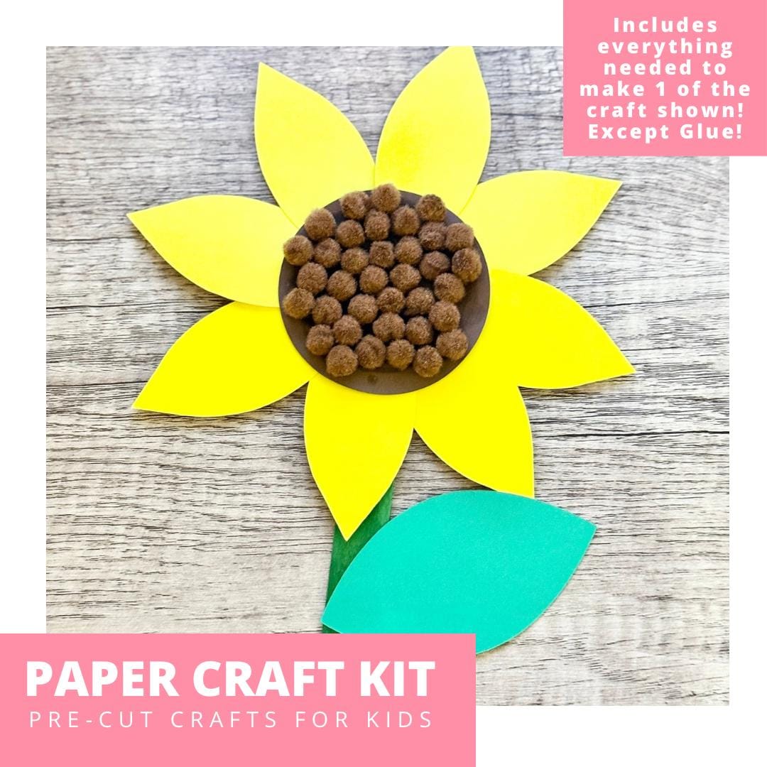 Pom Pom Sunflower Paper Craft Kit, Flowers Arts & Crafts Kit For…
