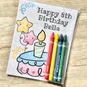 Personalized Birthday Coloring Kit Favors, Birthday Party Coloring Book Favors, Birthday Celebration Coloring Packs, Happy Birthday Favors