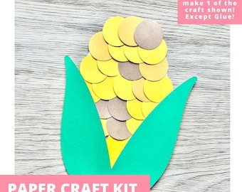 Corn On The Cob Paper Craft Kit, Craft Kit For Kids, Fall Craft Kit Craft Kit, Autumn Craft, Thanksgiving Craft Kit, Pre-Cut Crafts