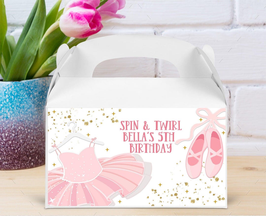 Personalized Ballerina Goodie Boxes, Custom Ballerina Goodie Box Labels ...