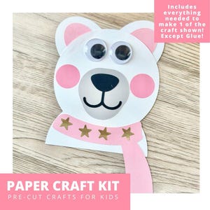 Polar Bear Paper Craft Kit, Craft Kit For Kids, Fall Craft Kit Craft Kit, Arts & Crafts for Kids, Paper Craft Kit, Pre-Cut Crafts