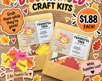 DISCONTINUED CRAFTS: Thankful Tree Paper Craft Kit, Clearance Craft Kit, Pre-Cut Crafts (Limited Quantity)