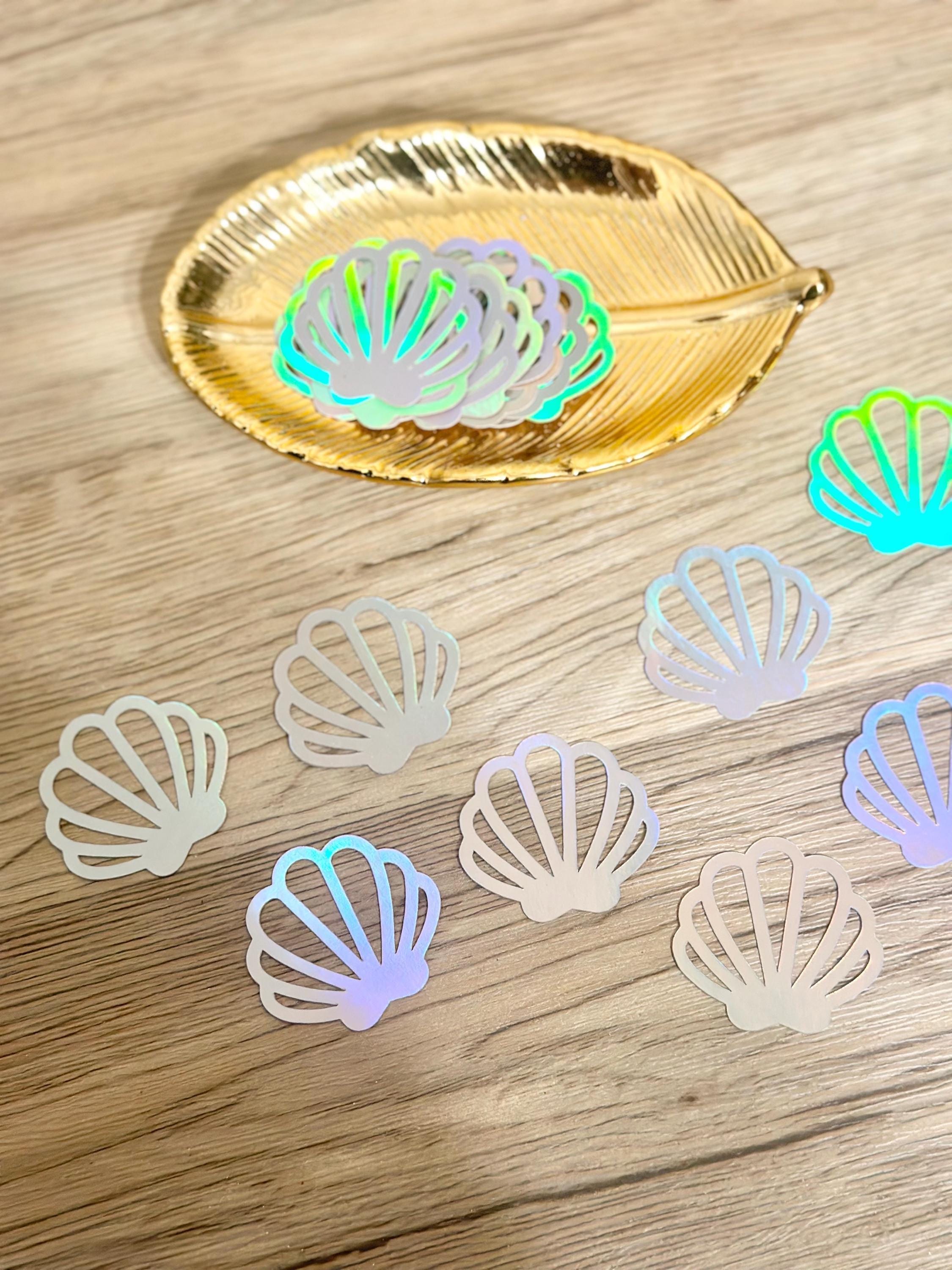 Holographic Sea Shell Confetti, Holographic Clam Shell Confetti, Jumbo ...