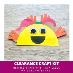 CLEARANCE CRAFT: Taco Paper Craft Kit, Taco Arts & Crafts Kit For Kids, Taco Craft Kit, Pre-Cut Crafts, Fiesta Taco Craft, Taco Party