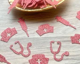 Glitter Nurse Confetti, Nurse Graduation, Medical Party, Healthcare Decor, Doctor Celebration, RN Party Decor, Nursing School Graduation