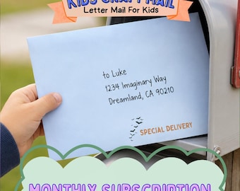 Letter Mail Subscription For Kids, Monthly Craft Mail For Kids, Kids Craft and Activity Mailer, Themed Craft Mail For Kids, Craft Snail Mail